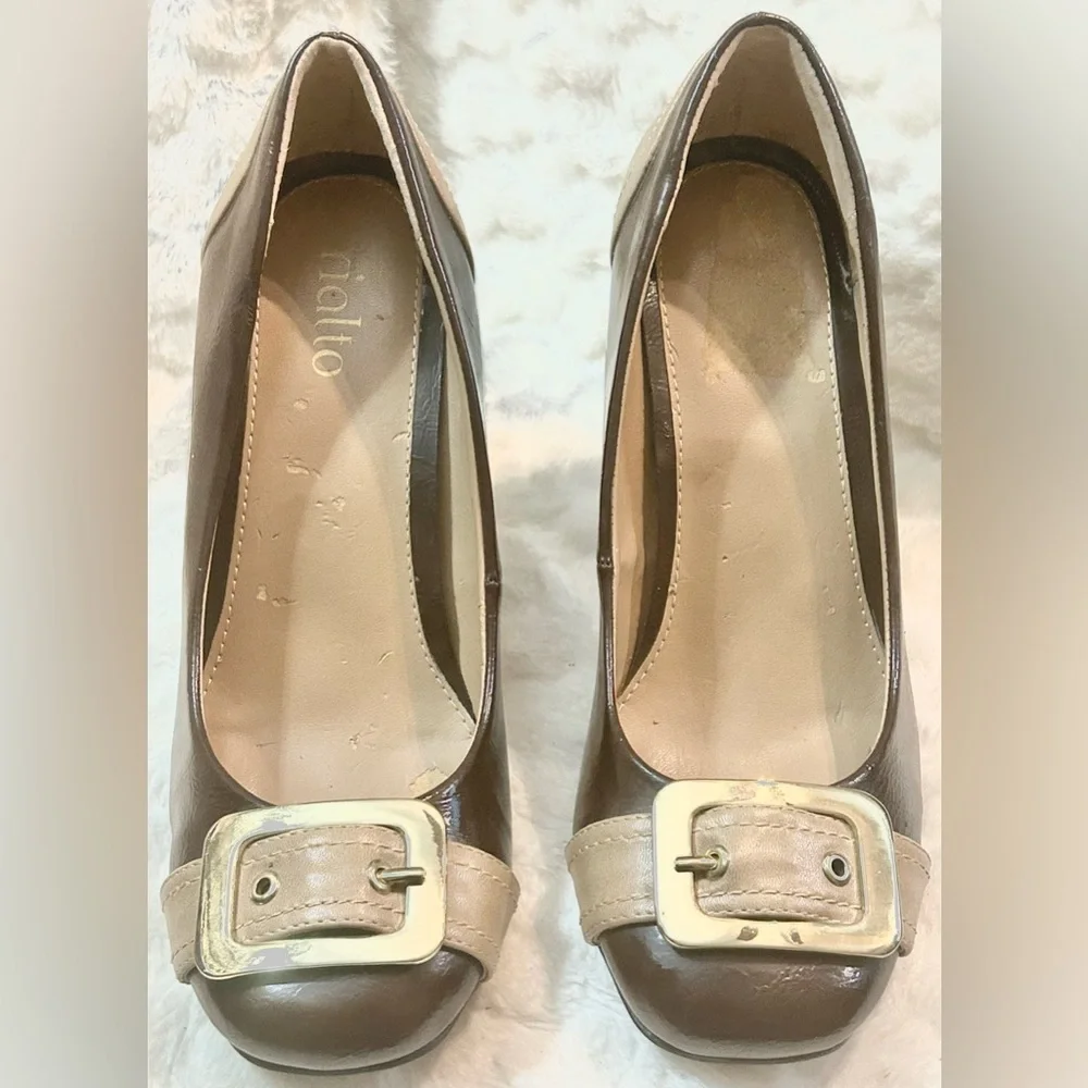 Vintage Rialto tan and brown round toe block heel women’s size 8M - Picture 3 of 11